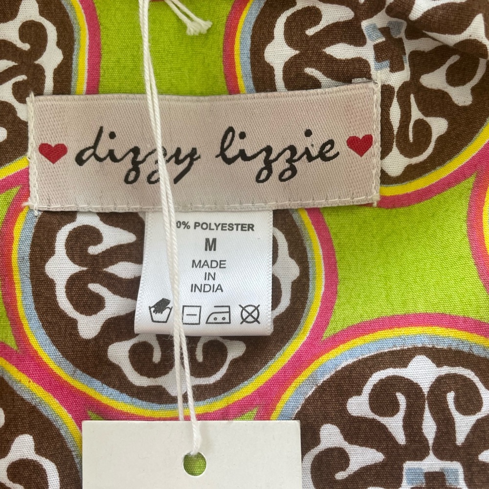Dizzy Lizzy Brown Quilted Vest with Lime Green and Brown Lining M NWT - Picture 9 of 10